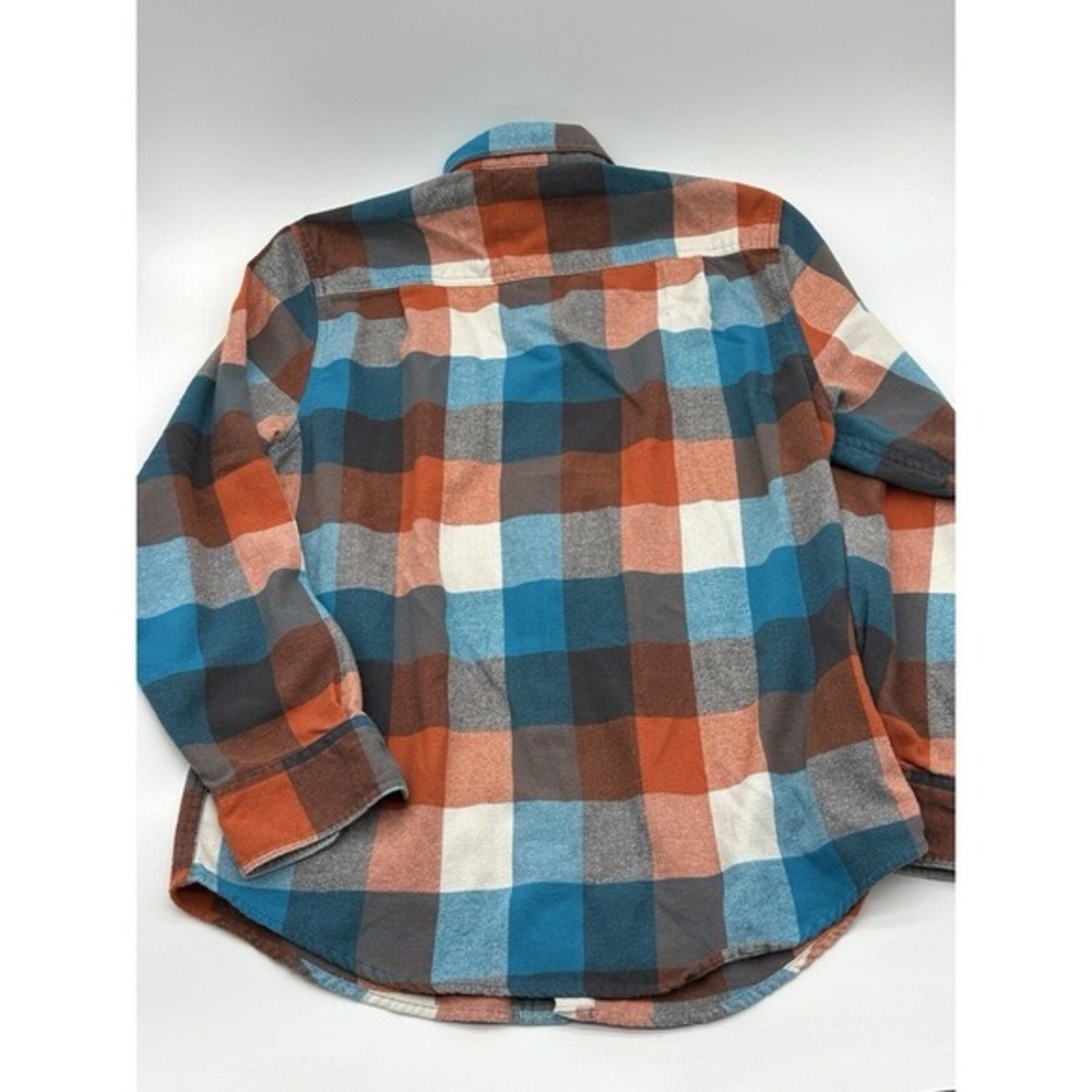 The American Outdoorsman Flannel Shirt Orange‎ Plaid Men's Medium - Picture 7 of 9